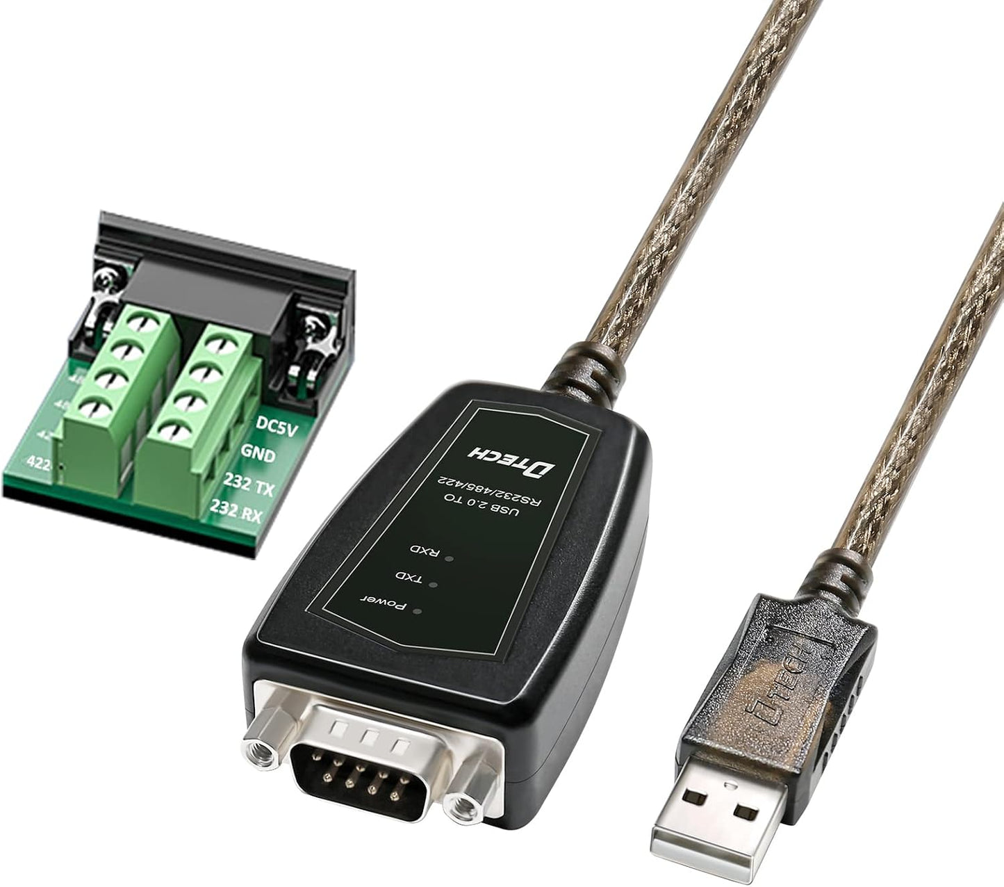 DTECH RS422 RS485 R232 (3 1 5V 11 10 8 7 (1.5ft) USB to Serial Adapter to USB Cable in Interface) Supports DC