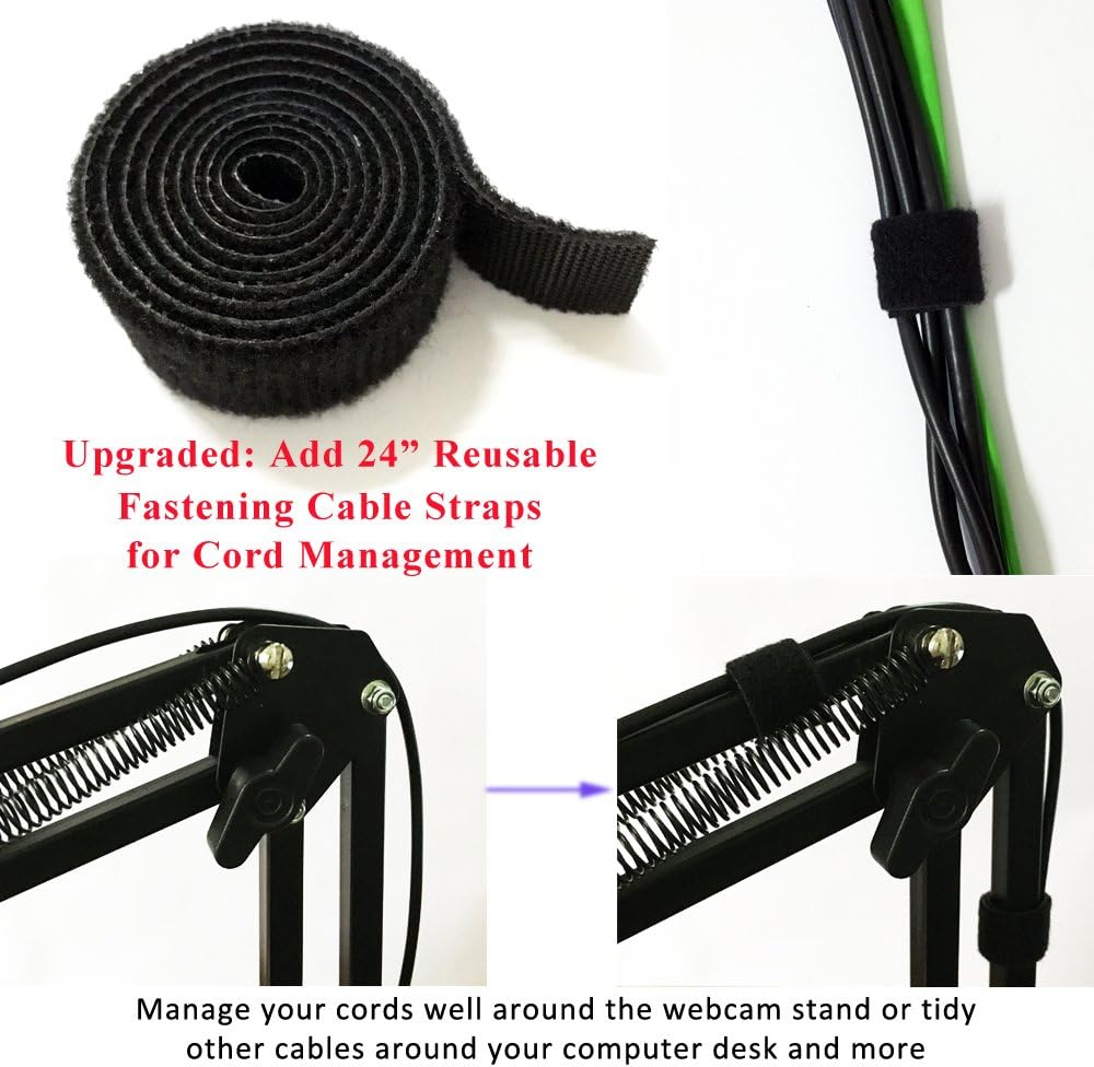 Etubby C920 C930 C922 C615, 1/4" Webcam Stand Desktop Adjustable Suspension Boom Scissor Arm Camera Clamp Webcam Mount