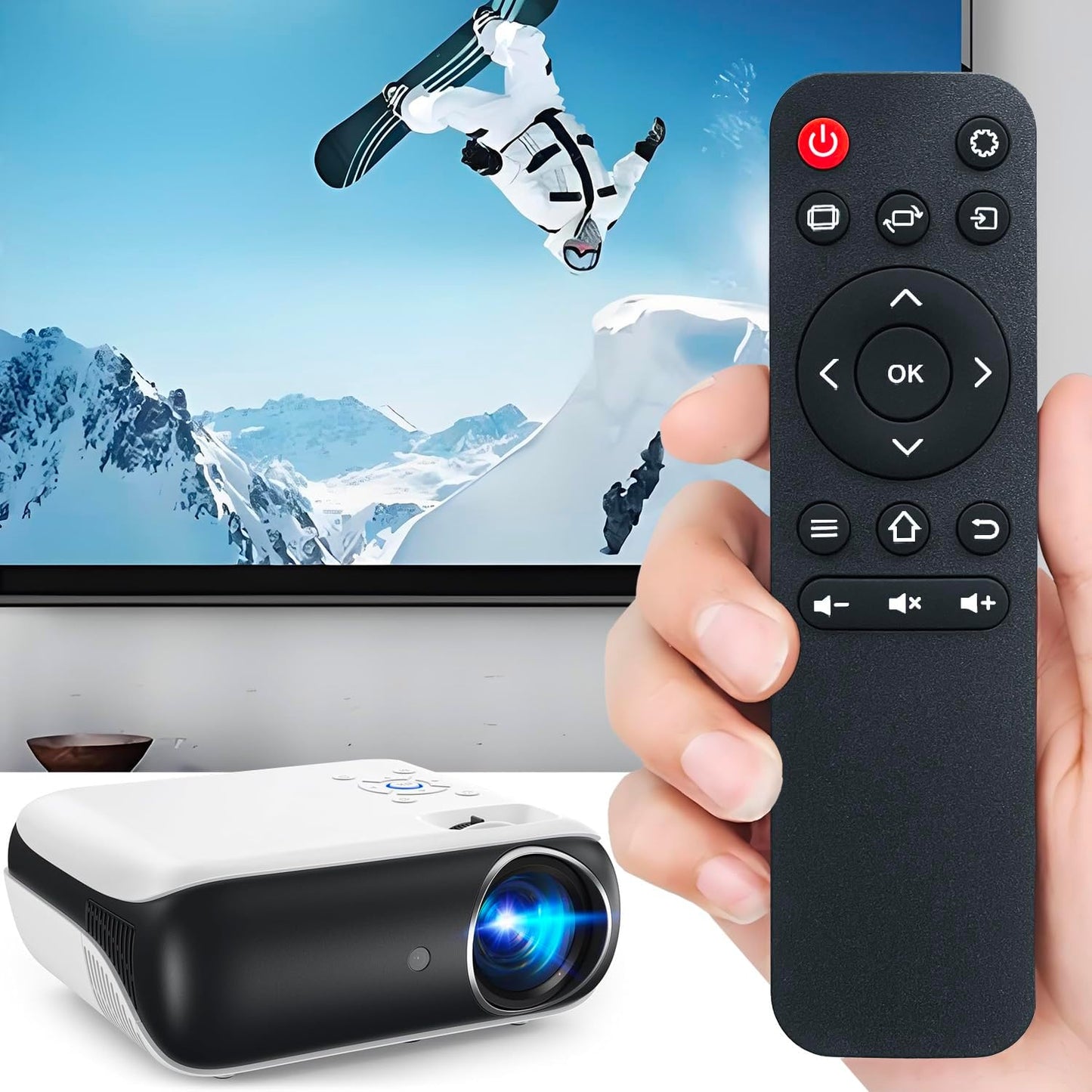 ZECARFA H1 H1 (H1 Replacement Mini Projector Remote Compatible with HAPPRUN Projector Remote Control Remote Control)