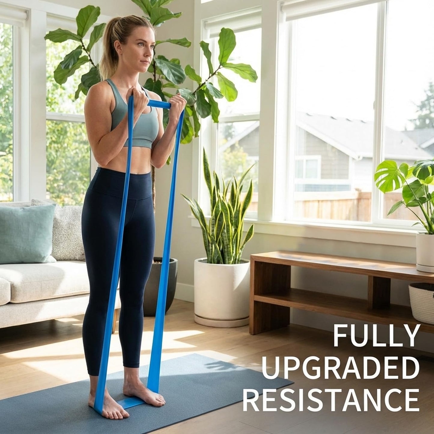 Pedal Resistance Band, 6 Tube Blue Foot Pedal and Handles Resistance Bands Set, Multifunction Pull Up Assistance Bands for Home Gym Workout Equipment, Space Efficient Fitness Training Solution