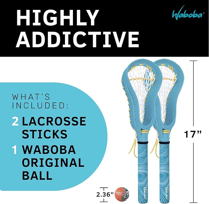 Waboba Mini Water Lacrosse Set Fun for Beach Games & Pool Games - Comes with a Original Water Bouncing Ball - Compact Size for Travel