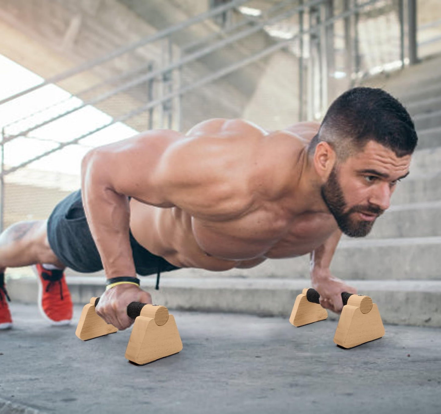Rolitwils Parallettes Bars - Wooden Calisthenics Equipment for Handstand Training, Push Up Bars & Calisthenics Bar - Handstand Blocks and Pushup Handles for Men
