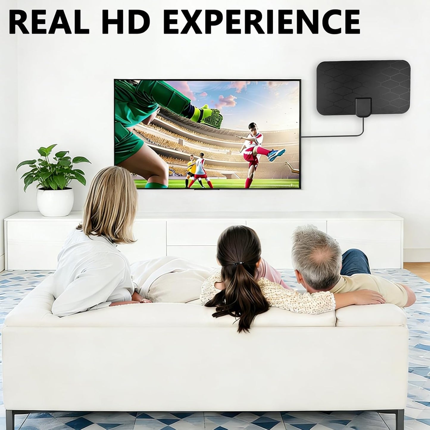 KANGYUE TV,360 4K 1080P 10.5ft Digital Antenna Indoor for Smart Reception, Portable Digital Antenna Indoor for Local