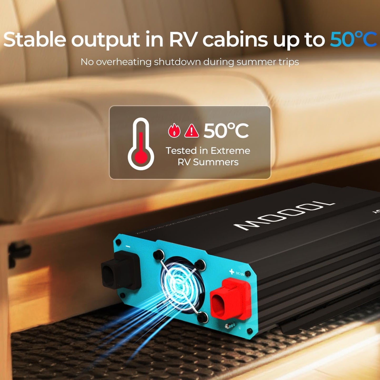RENOGY REGO 1000W Pure Sine Wave Power Inverter, 12V DC to 120V AC, 2000W Peak Power, 16.4FT Remote Controller, Solar/Car/RV Inverter for Emergency Backup, Off-Grid Living, Camping, Truck, Outdoor