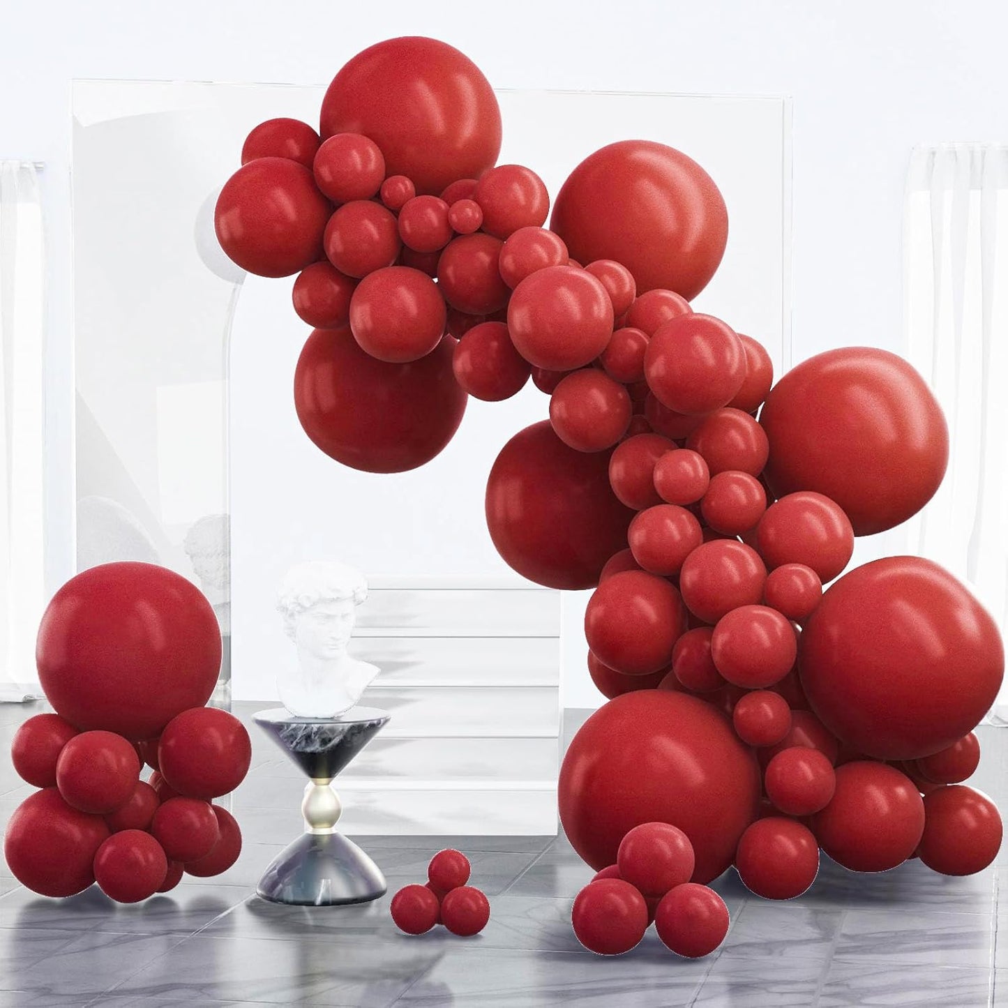 PartyWoo Burgundy Balloons - 100pcs Dark Red Balloon Arch Kit | 18", 12", 10", 5" Sizes for Celebrations