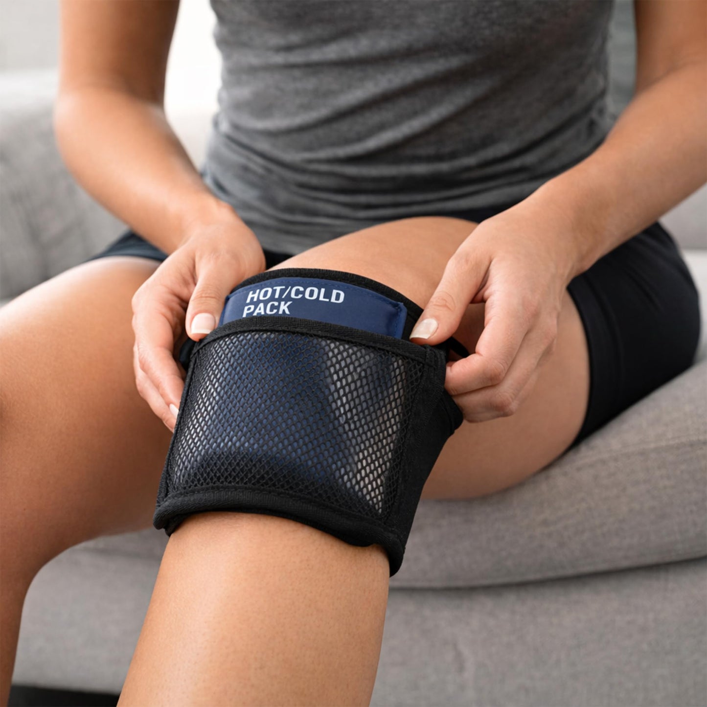 Neck Ice Pack Wrap Holder – Ice Pack Wrap for Neck, Flexible Ice Pack Strap with Mesh Pocket for Hot Cold Pack, Reusable Cold Compress & Heat Pack Wrap for Shoulder,Legs (Ice Pack Not Included)