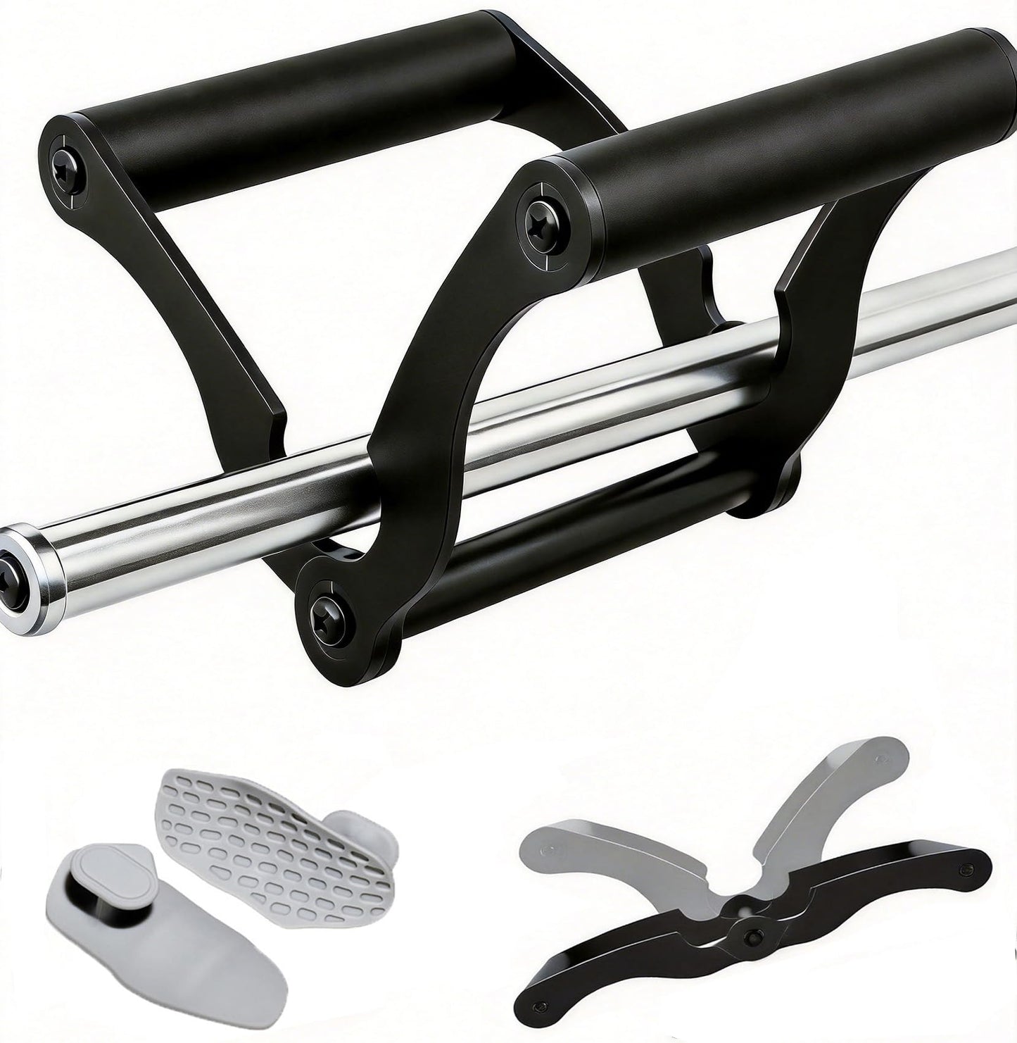 V Bar Landmine Handle Attachment - Adjustable T Bar Row Attachment, T Bar Handle for Barbell, Steel T Bar Row Protectors, Fits 1-2” Olympic Bar for Home Gym, Back & Core Training(t bar row handle)