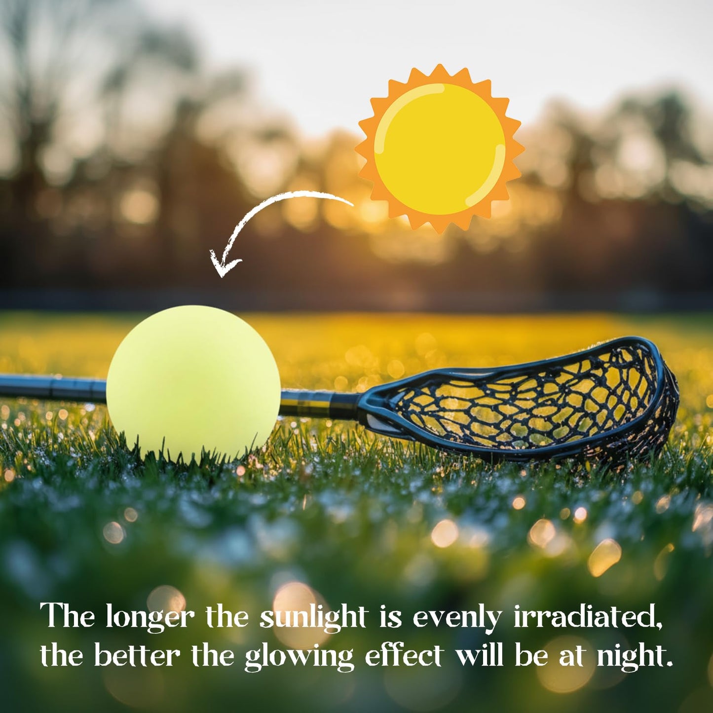 Soulchen 6 Pack Glow in The Dark Lacrosse Ball Official Size Night Practice Training Sport Ball for Indoor Outdoor Sports Gifts (Green)