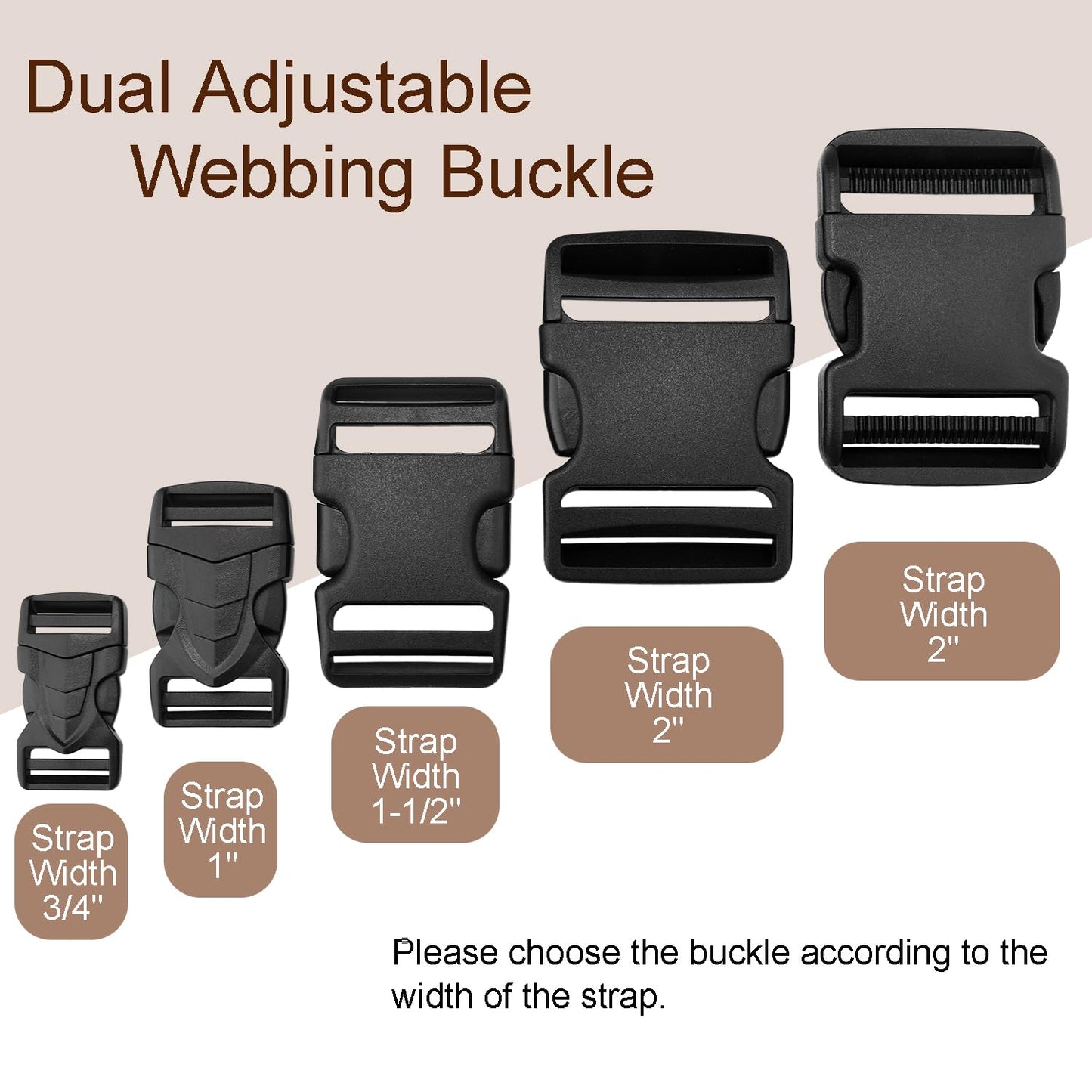 CooBigo 3pcs 1-1/2 Inch Plastic Buckle for Strap Replacment, Heavy Duty Belt Buckles Backpack Clips Luggage Webbing Straps Side Release Buckle Clasp