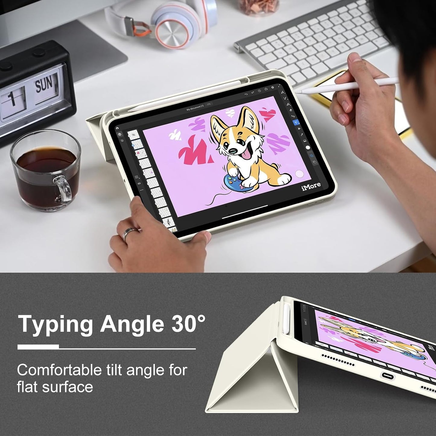 aoub (A16) 11th 11 Inch 2025, 10th 10.9 inch 2022 Case for iPad Generation iPad Generation with Pencil Holder, Slim