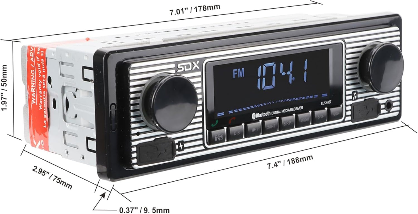 SONDPEX MP3 MP3/USB, SDX Audio Bluetooth Radio Receiver, Player with USB Charger, Aux-in, Built-in Microphone