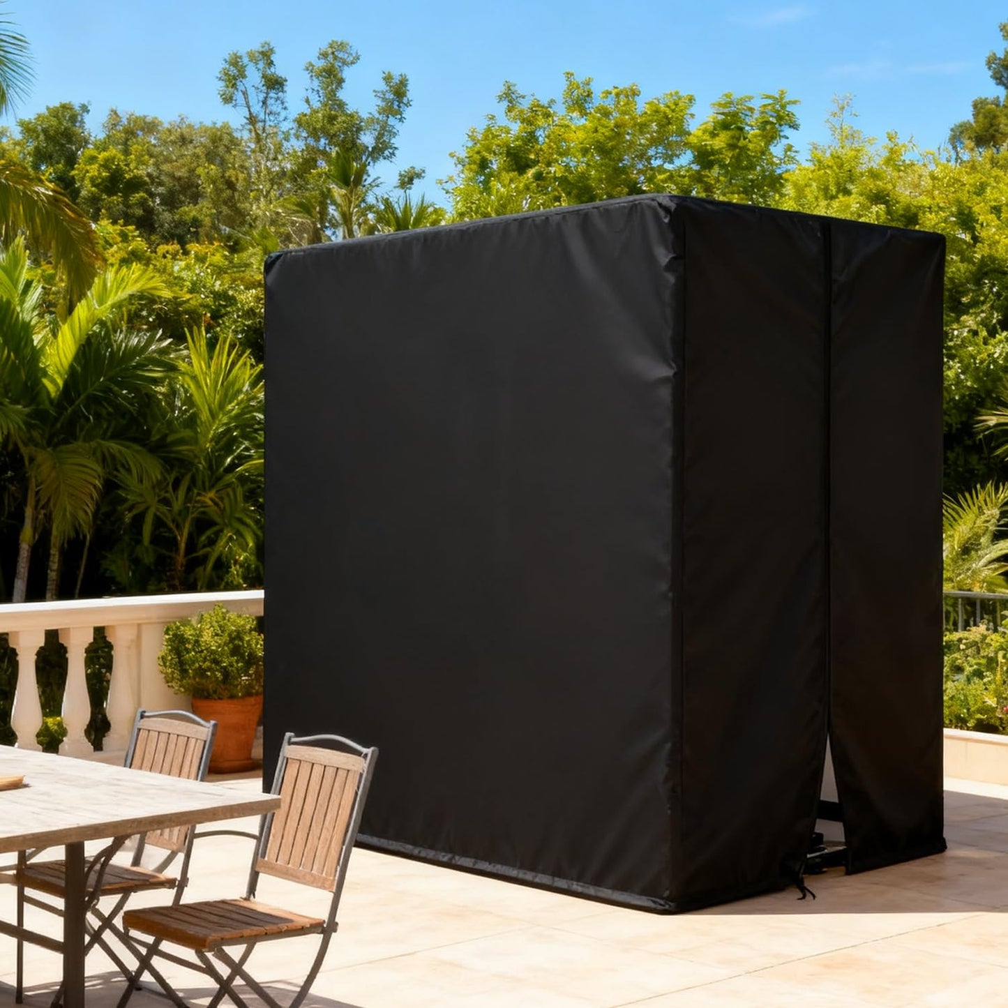 Letsteel Workout Equipment Cover, 420D Oxford Home Gym Equipment Cover, Protect for Home Gym Equipment/Gym Equipment for Home Garage (41" L x 68.9" W x 74.8" H)