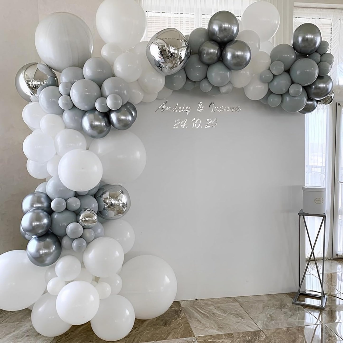 Voircoloria 110pcs Gray Balloons - 12 Inch Grey Latex Party Balloons for Celebrations & Events