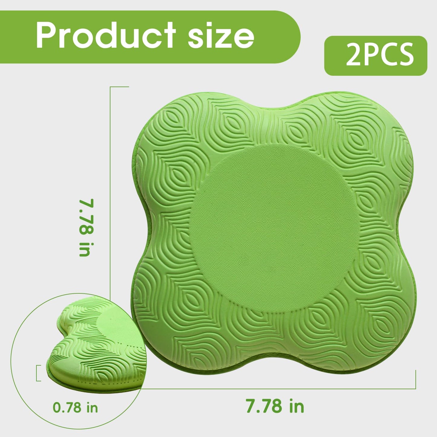 MBHKRRS 2 Pack Yoga Knee Pads Mat Set - Extra Thick Foam Kneeling Pad Cushion for Knees, Elbows, Wrists, Head - Yoga Essentials for Women Men, Non-Slip Pilates, Meditation, Floor Workouts(green)