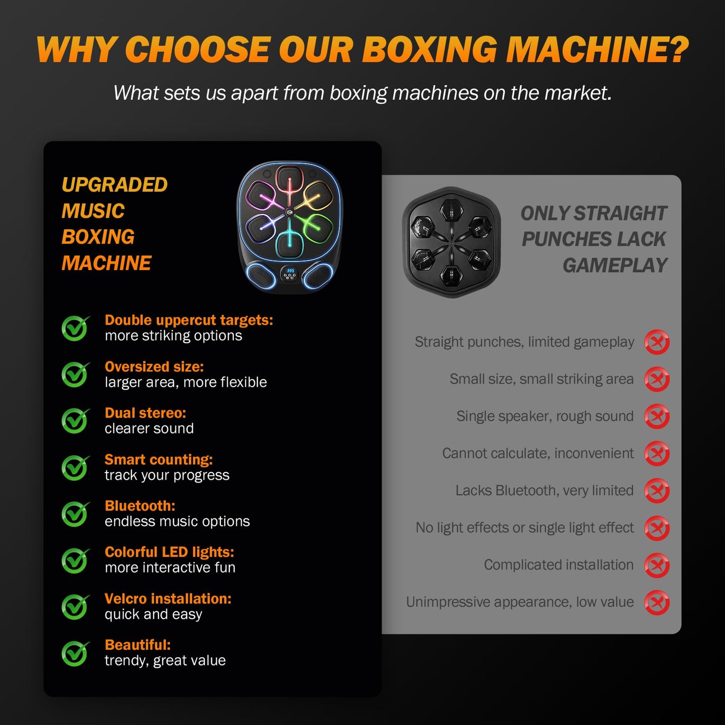 FIAMEARMOR 2026 Music Boxing Training Machine for Adults Fitness Equipment Durable Dummy Punching Bag Boxing Machine - Large