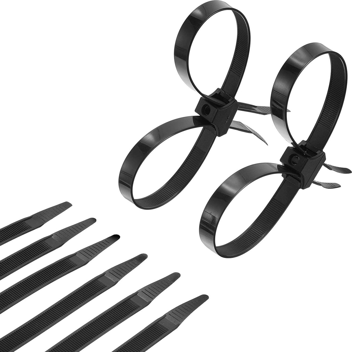 50 (Black,0.5 10 Inch) Boao Pcs Zip Ties Cable Disposable Heavy Duty Tie Double Police Cuffs Flex Plastic Nylon Tie