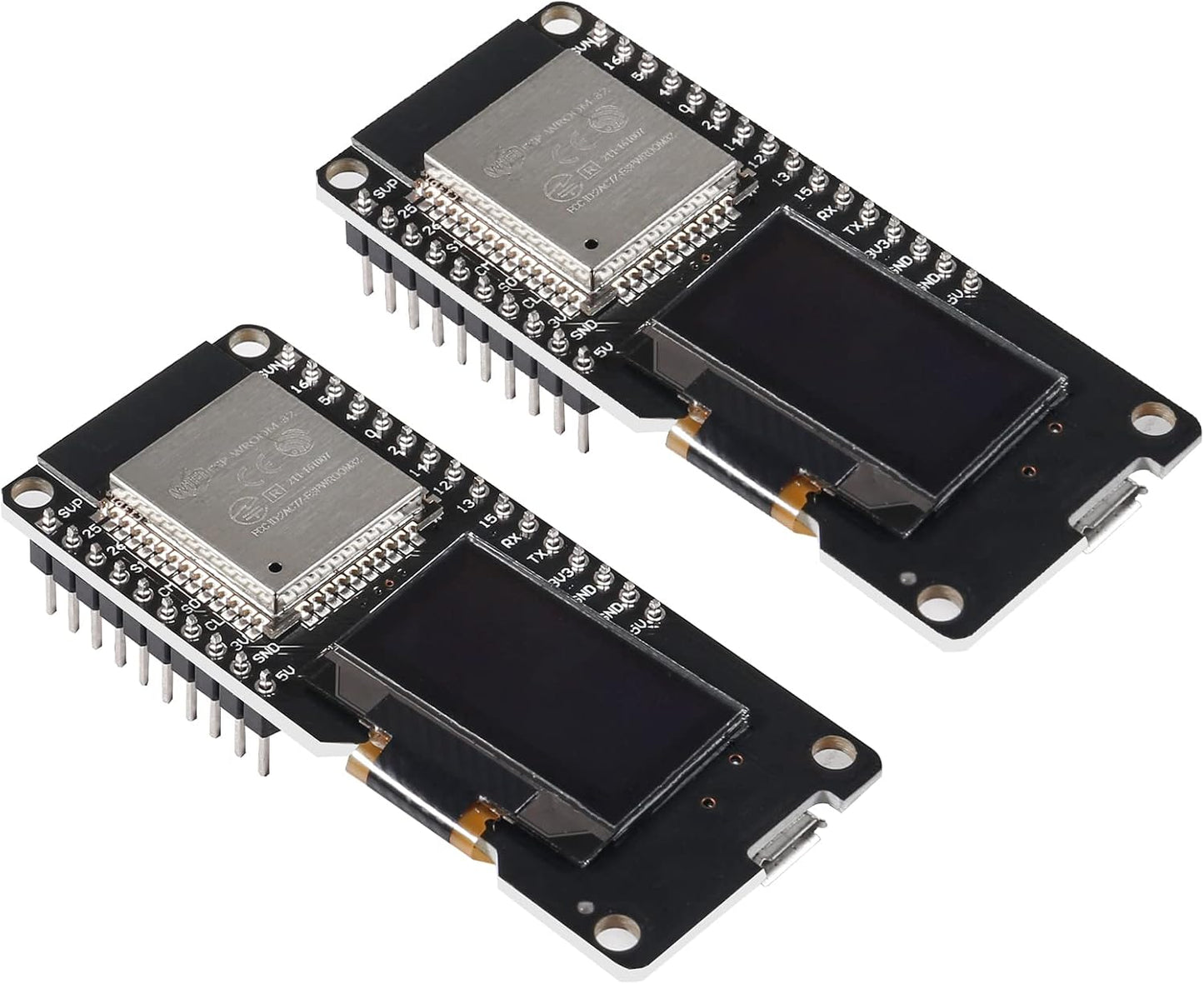AITIAO 2PCS 0.96" ESP32 ESP32 2.4GHz D1 OLED Display WiFi Bluetooth Dual Mode Development Board Display for Wemos AP