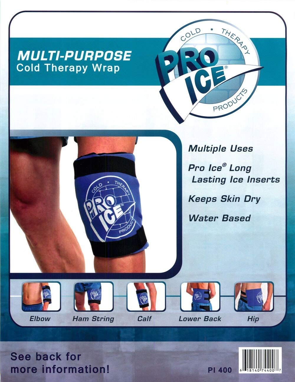 Pro Ice Cold Therapy Ice Pack Body Wrap for Knee, Arms, Hip or Back + Ice Pack Insert for PI 400 & PI-401