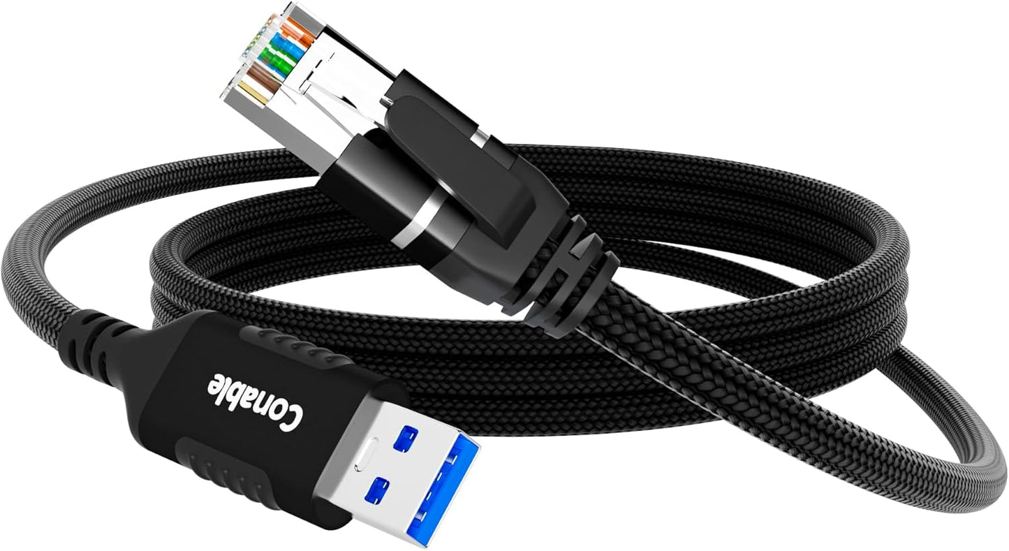 20 3.0 RJ45 Conable USB to Ethernet Cable FT, USB Type A to Cable, USB to Network Internet LAN Adapter, Gigabit