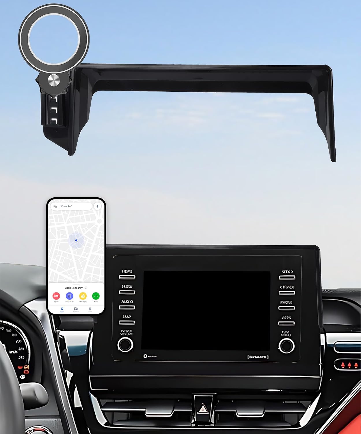 AbeeyGeomarn 2021-2024 7 Inch 360 Car Phone Holder for Toyota Camry Accessories Apply to Touch Screen Fixed Clip