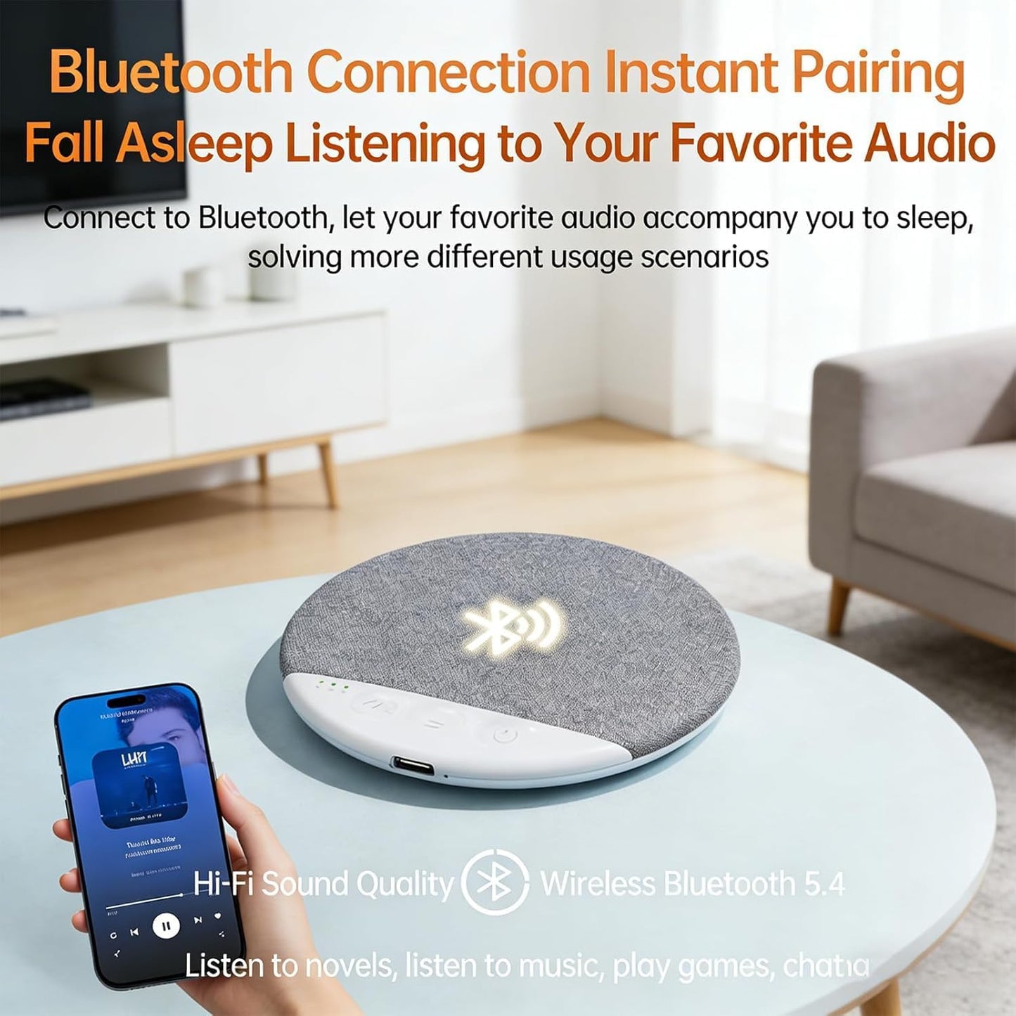 Generic Bluetooth Pillow Speaker for Sleeping, Bluetooth Sleep Pillow Speaker with White Noise Timer Wireless Sleep Aid