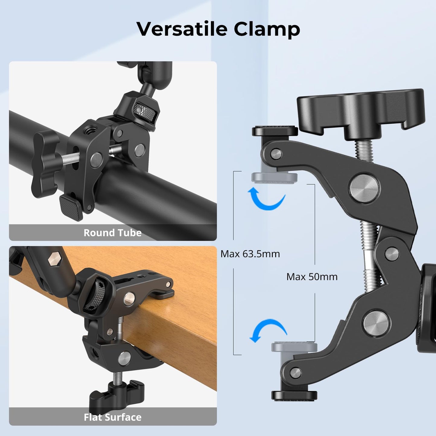 SMALLRIG 22" Magic Arm Clamp, Overhead Phone Mount Holder Stand, Flexible Desk Camera Mount, Articulating Friction Boom Arm, for POV Shot, Filming, Light, Webcam, Action Camera