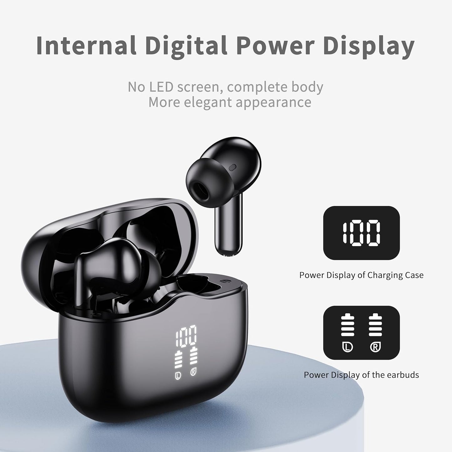 5.4 4 40H IP7 Wireless Earbuds, Bluetooth Headphones in Ear with ENC Noise Cancelling Mic, New Wireless Earphones HiFi