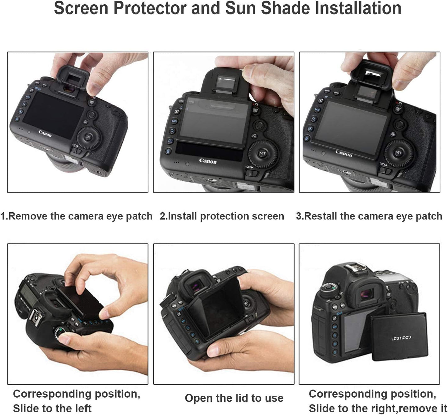 1DX 1DX 1DX2 Camera LCD Sun Shade Sun Hood Camera LCD Viewfinder Professional Optical Sunshade with Screen Protector