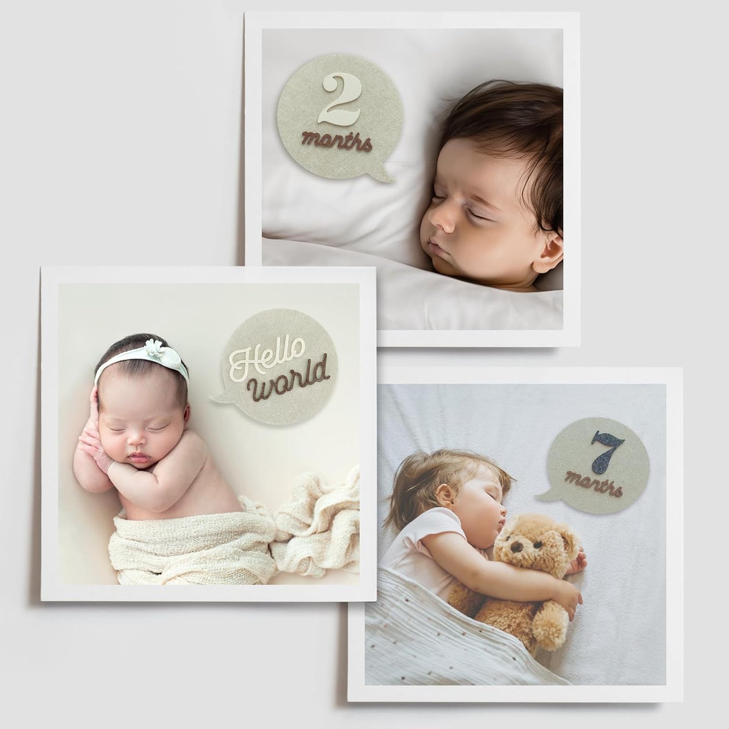 Felt Speech Bubble Baby Monthly Milestone Signs, First Year Baby Photo Prop | Birth Announcement, Growth Tracking