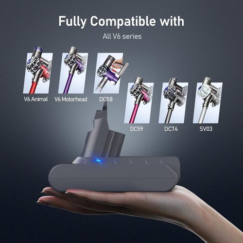 Keenstone Battery Replacement - 8000mAh Li-ion for V6 Vacuum Cleaners | Compatible with V6 Animal, Absolute, Motorhead, and More