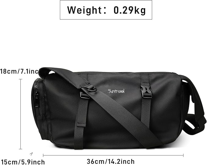 Small Sports Bag Waterproof Ultra-Light Gym Duffle for Men & Women Compact Mini Crossbody Bags, Perfect for Running, Travel & Fitness (black-quilting)