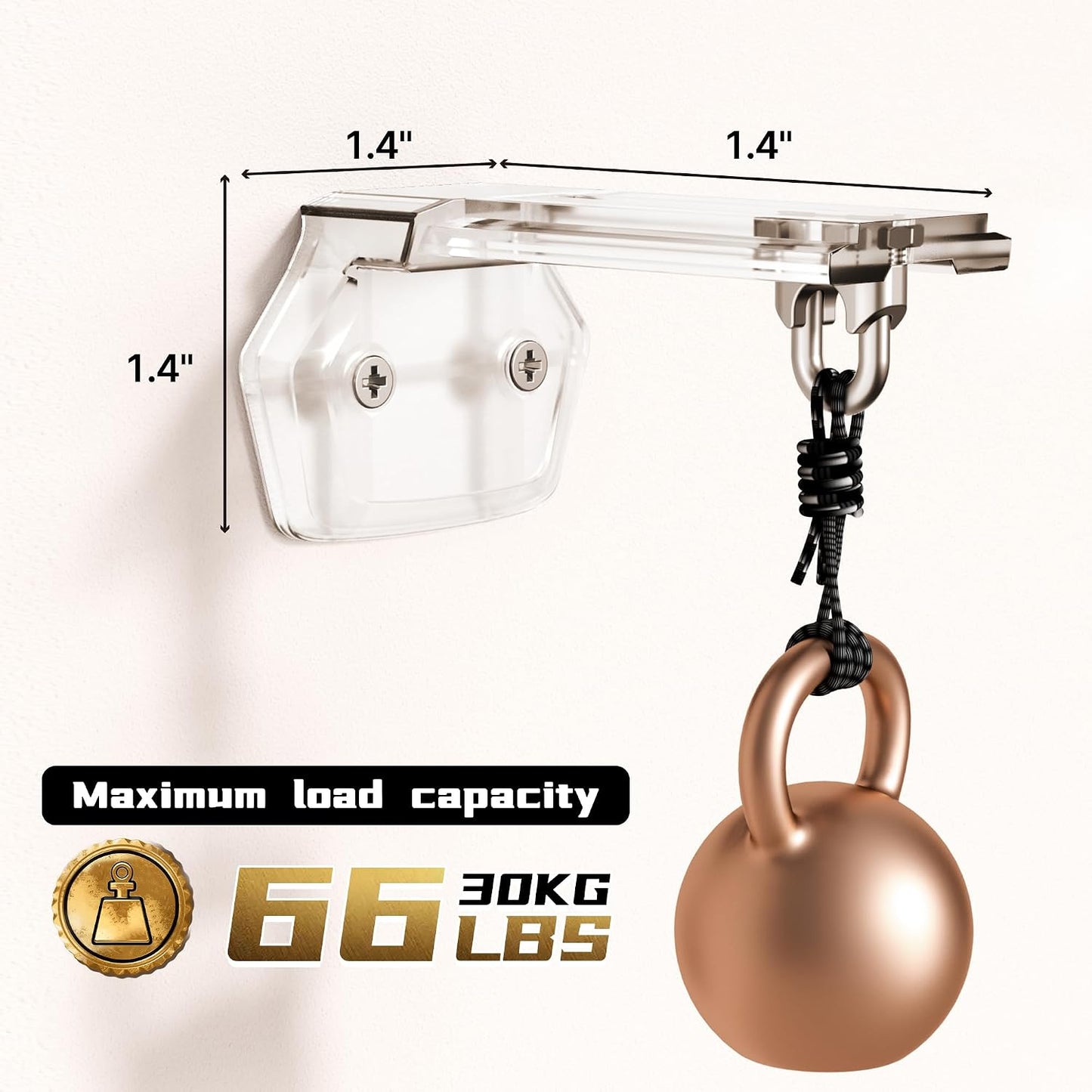 ELETIUO Hooks,1.4"4" Extension,66 lbs Universal Projector Screen Mount Bracket,Adjustable Wall & Ceiling L-Brackets