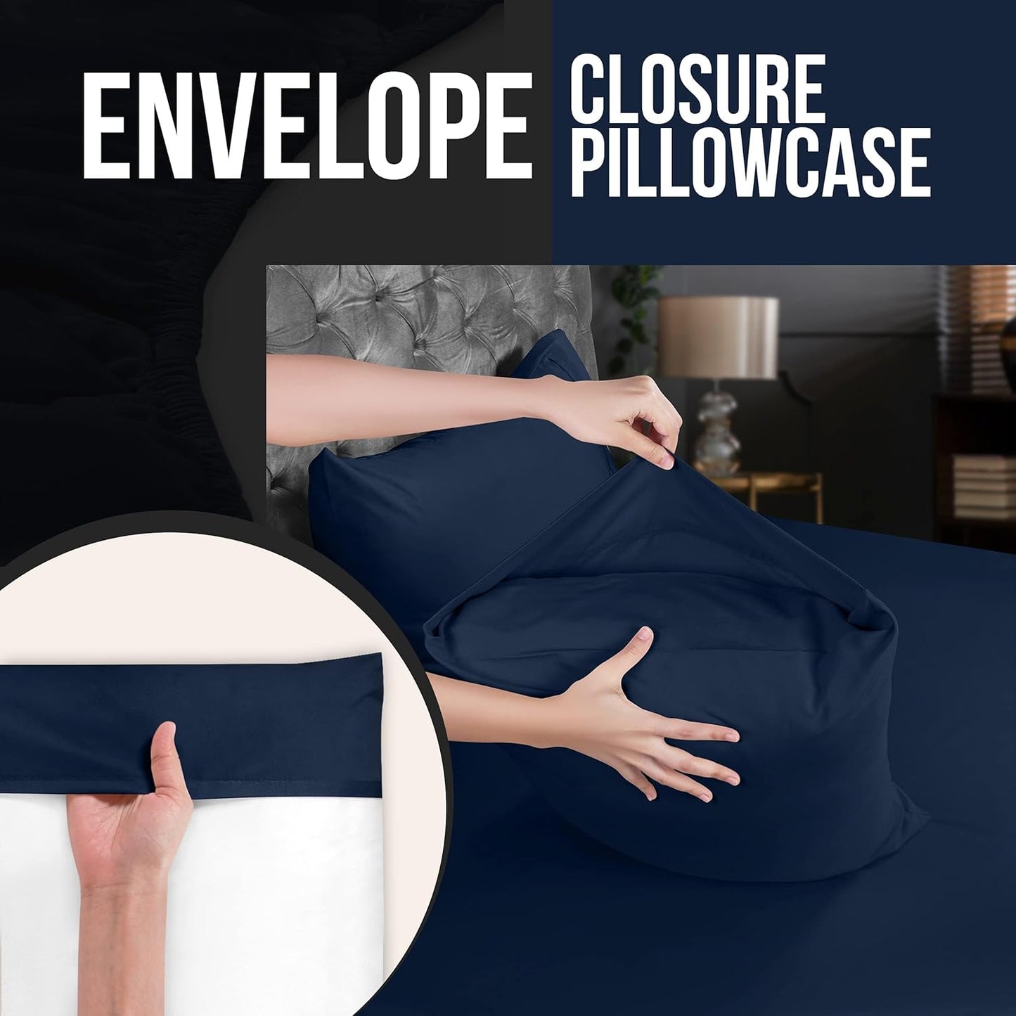 Utopia Bedding Queen Pillow Cases - 12 Pack Soft Brushed Microfiber - Fade Resistant 20 x 30 Inches | Navy