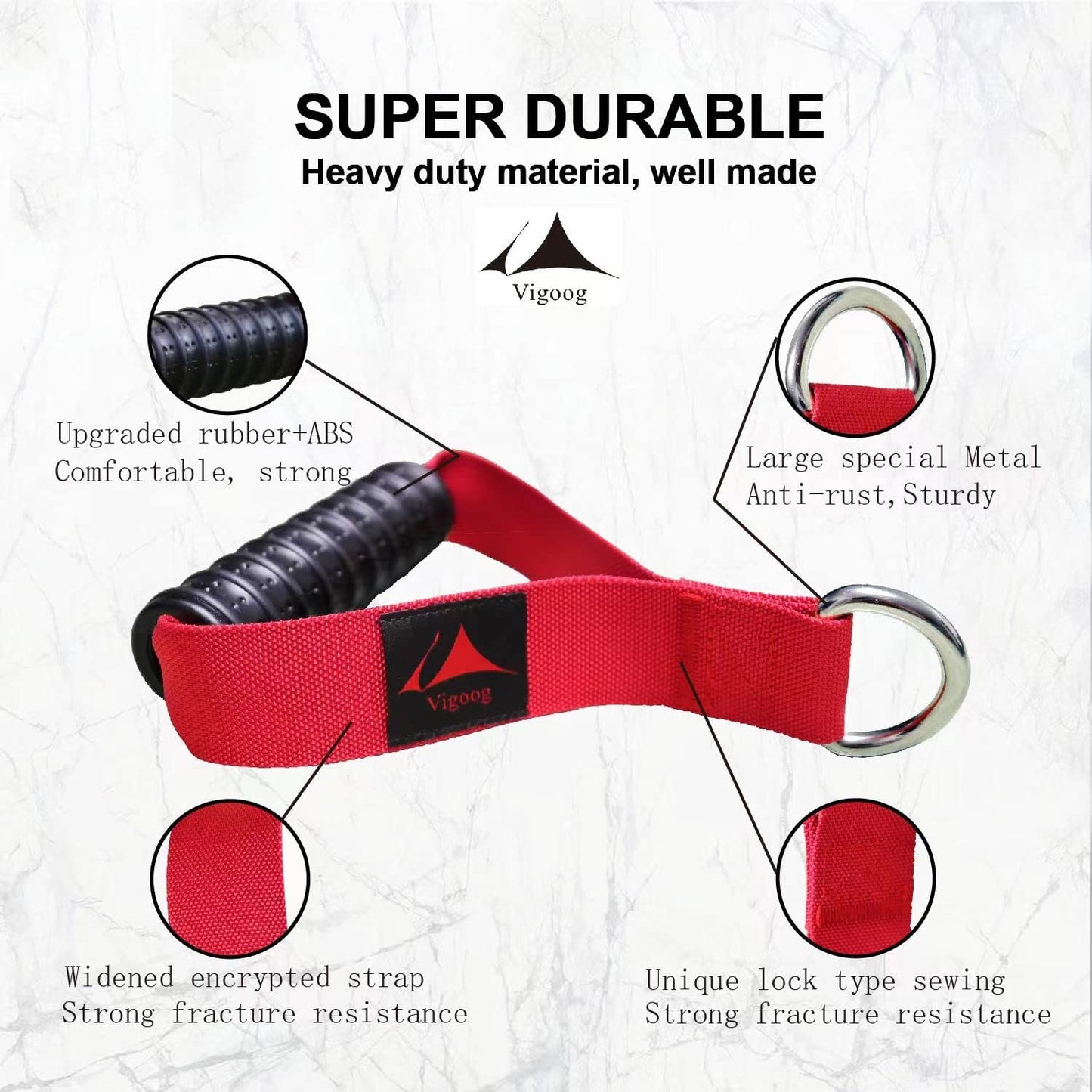 Vigoog Heavy Duty Gym Workout Handles Attachment for Cable Machine,Resistance Band,Pulley System Home Exercise Equipment, Comfortable and Stronger Grip