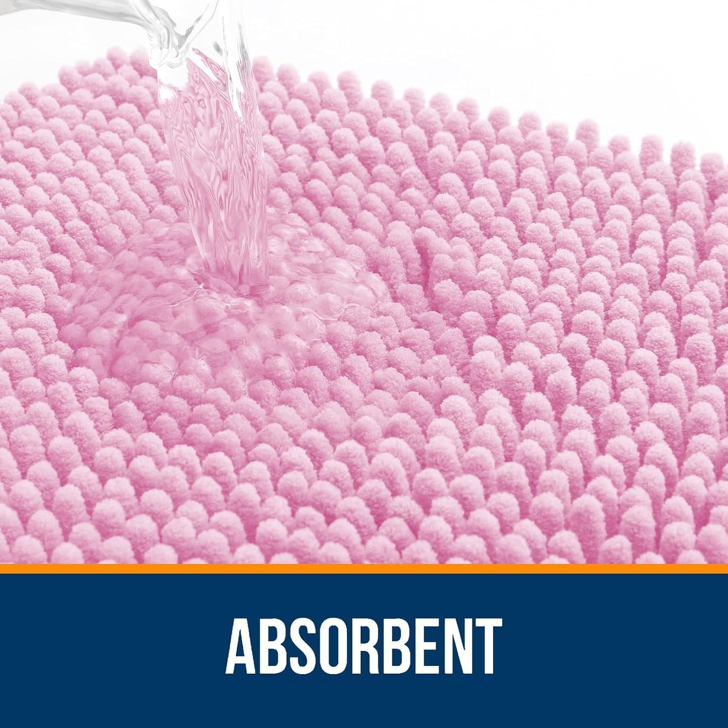 OLANLY Bathroom Rugs - Extra Soft Chenille Bath Mats | Quick Dry, Machine Washable, 36x24, Pink