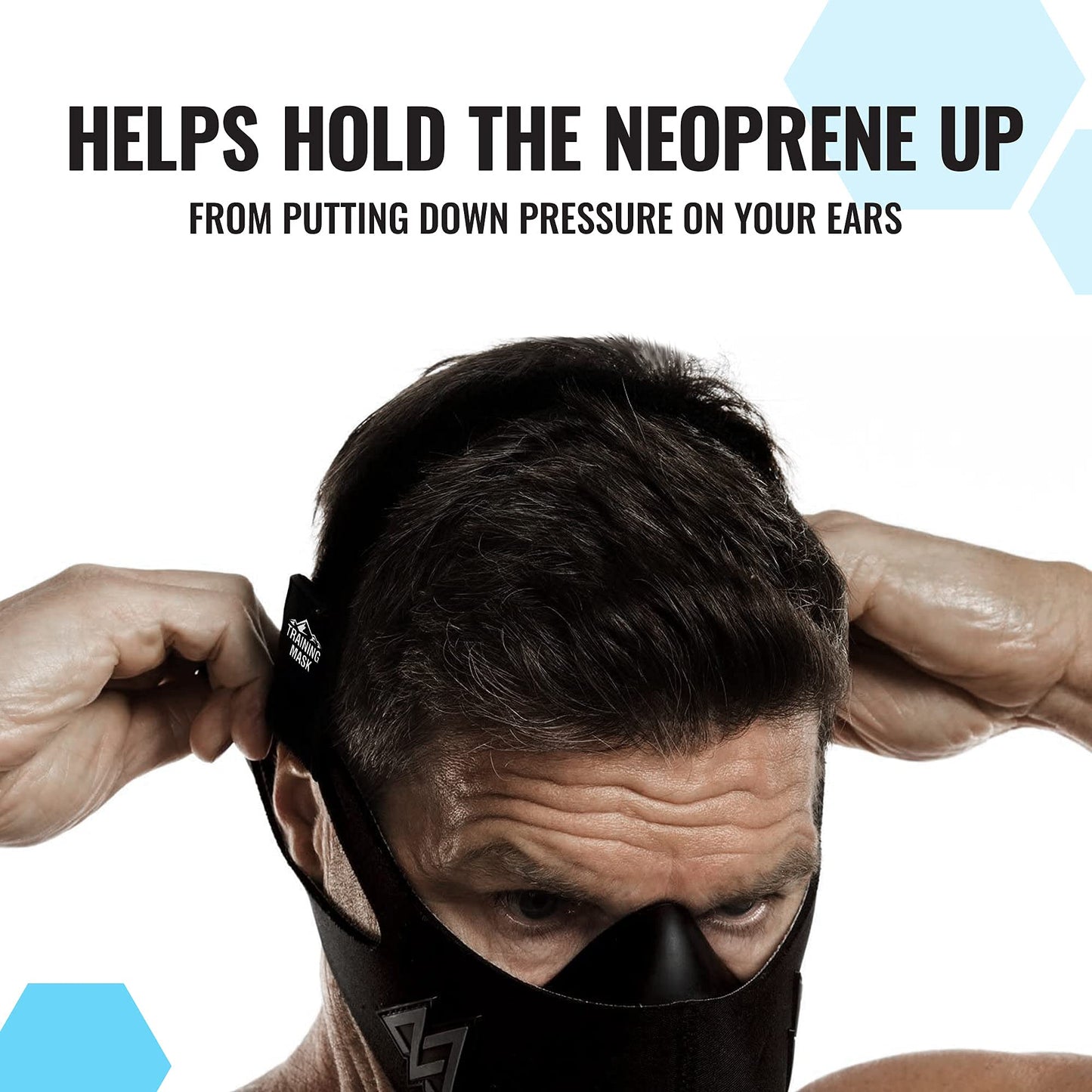 TRAININGMASK - Masks Straps for Training Mask 2.0, Mask Extender Strap Only, Adjustable Band for Running Breathing Mask, Black