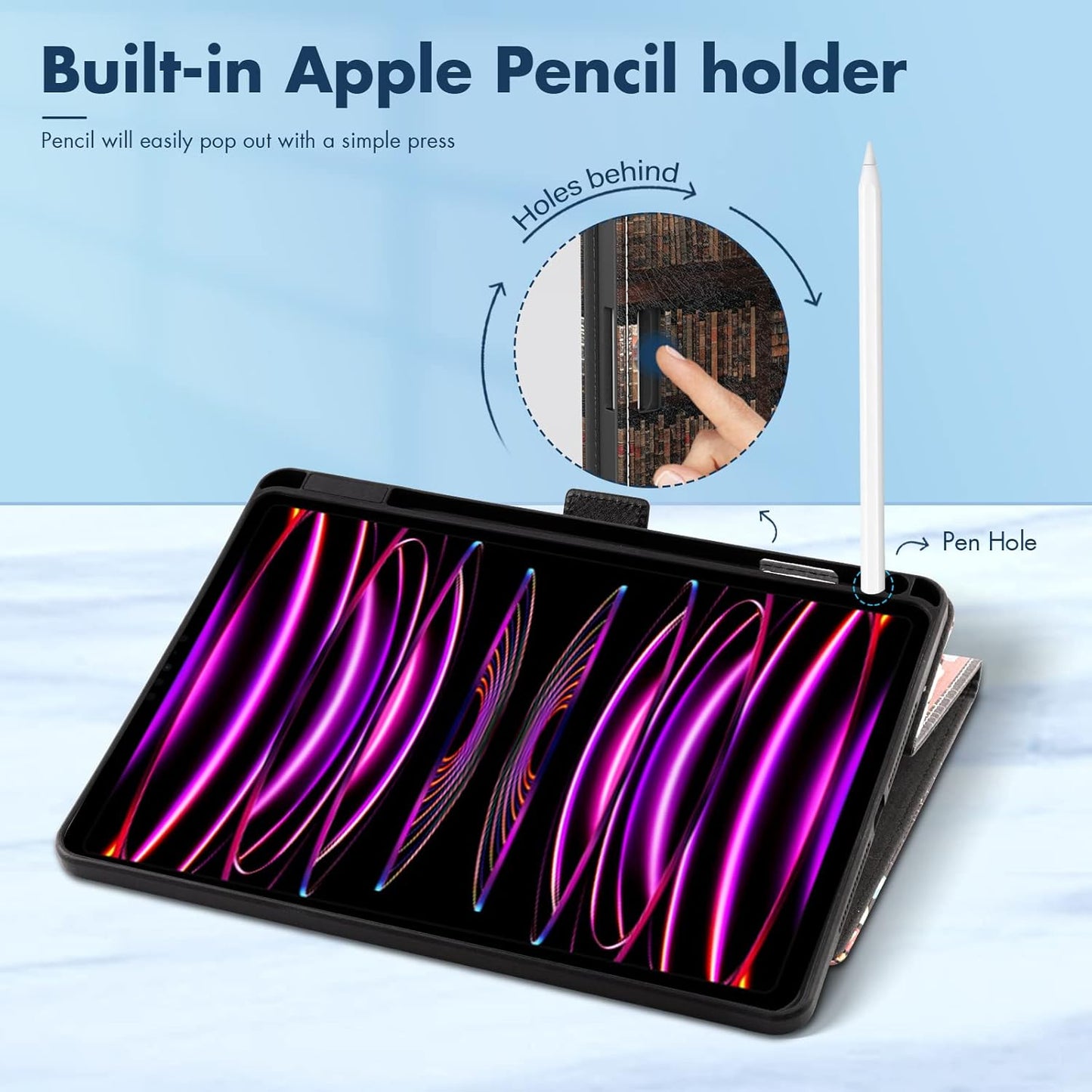 Dteck A16/10th 10.9 Inch 2022 for iPad Generation Case with Pencil Holder,Premium PU Leather Folio Multiple Viewing