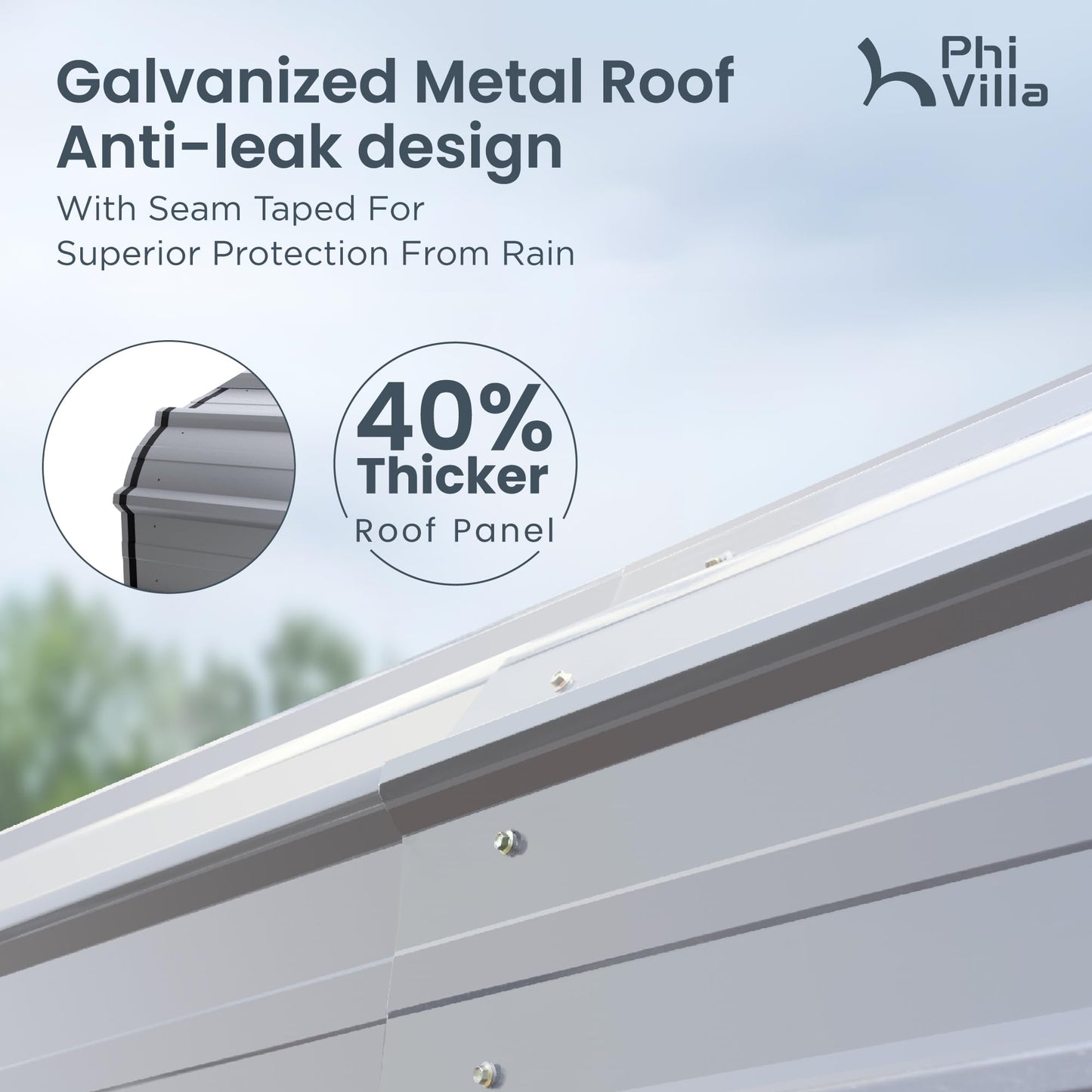 PHI VILLA 10x15 ft Carport, Metal Carports Canopy with Sidewalls Heavy Duty Car Port Portable Garage with Galvanized Steel Roof Multi-Use Shelter, Sturdy Car Ports for Cars, Boats and Tractors