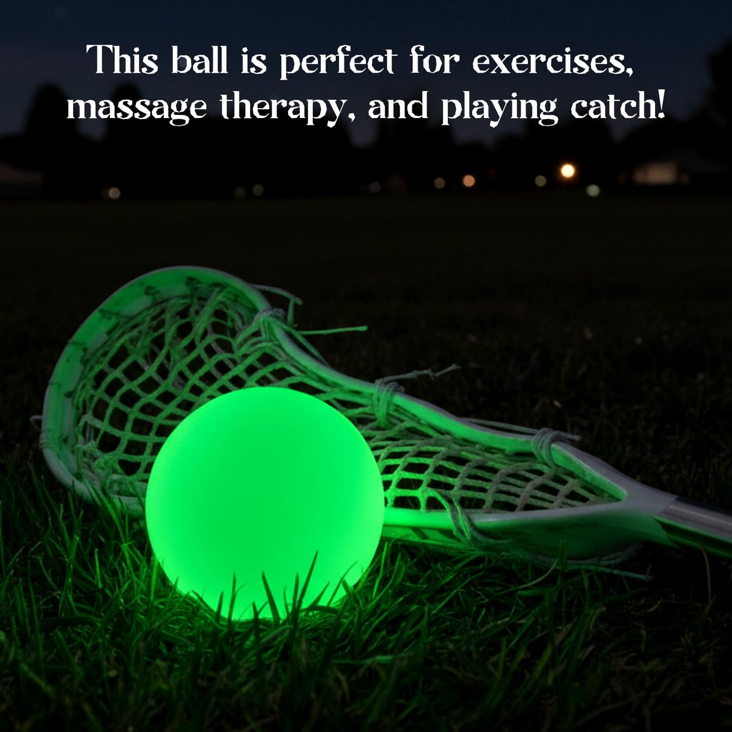 Soulchen 6 Pack Glow in The Dark Lacrosse Ball Official Size Night Practice Training Sport Ball for Indoor Outdoor Sports Gifts (Green)
