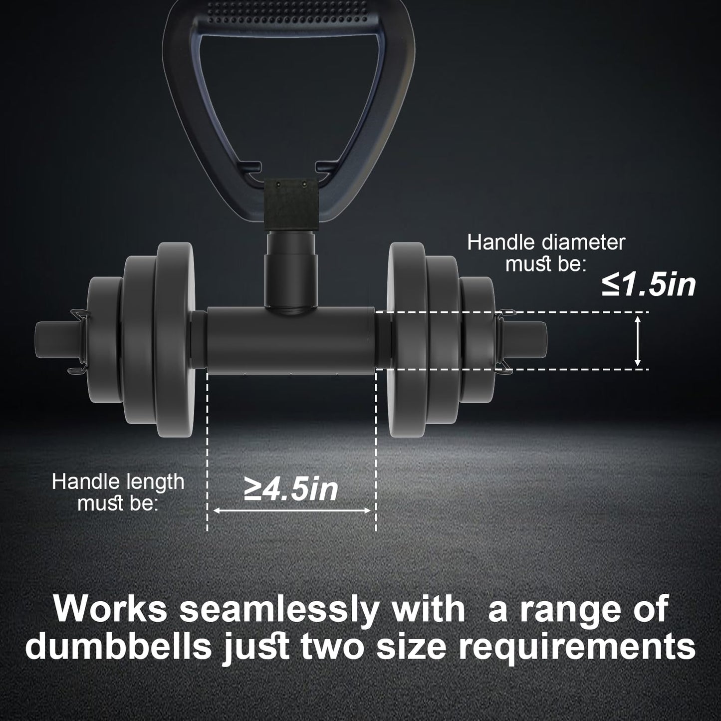 Dumbbell Grip Handle for Home Fitness,Dumbbell Handle Converts Your Dumbbells Into Kettlebells,Adjustable & Up to 100 lb Capacity Weight Barbell
