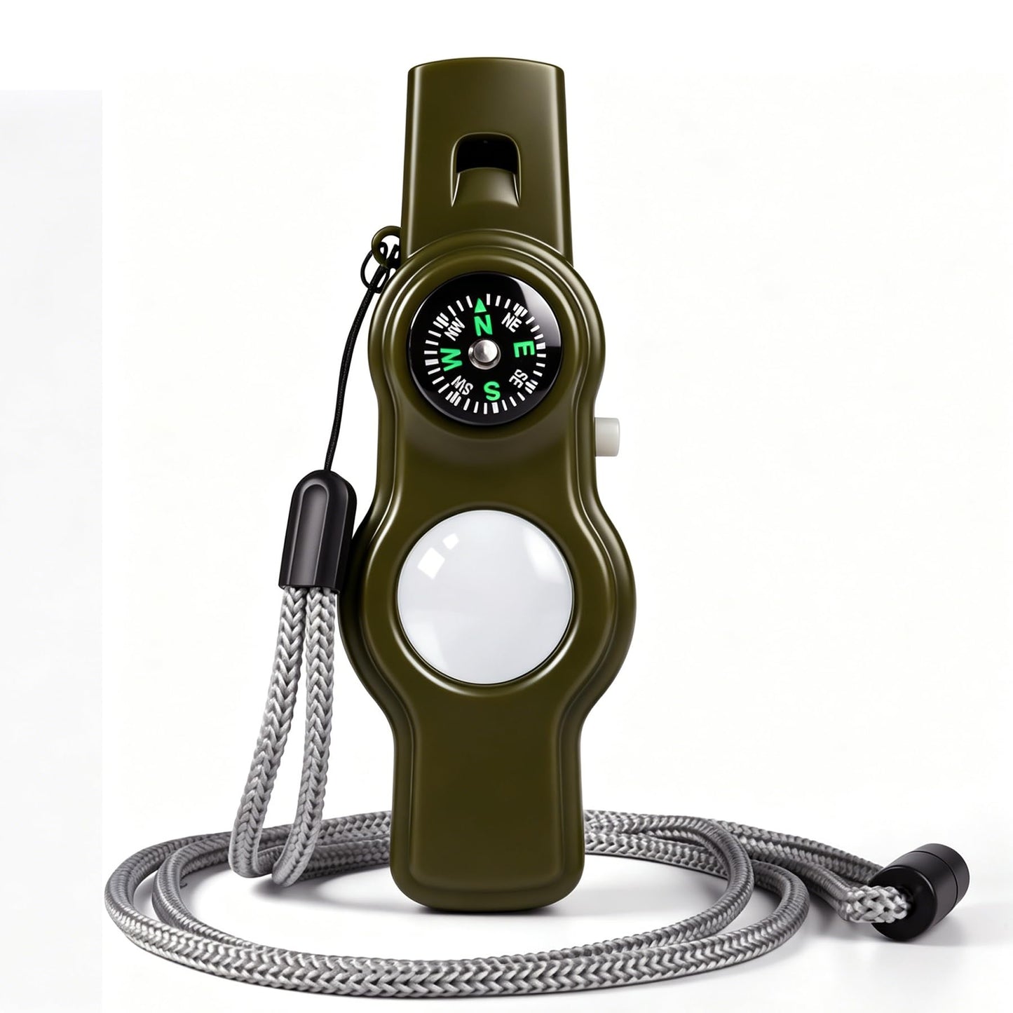 Emergency Survival Safety Whistle，Whistle for Kids with Lanyard,Compass,Thermometer,Ideal for Kayaking, Boating, Hiking, Camping, Climbing(Green)