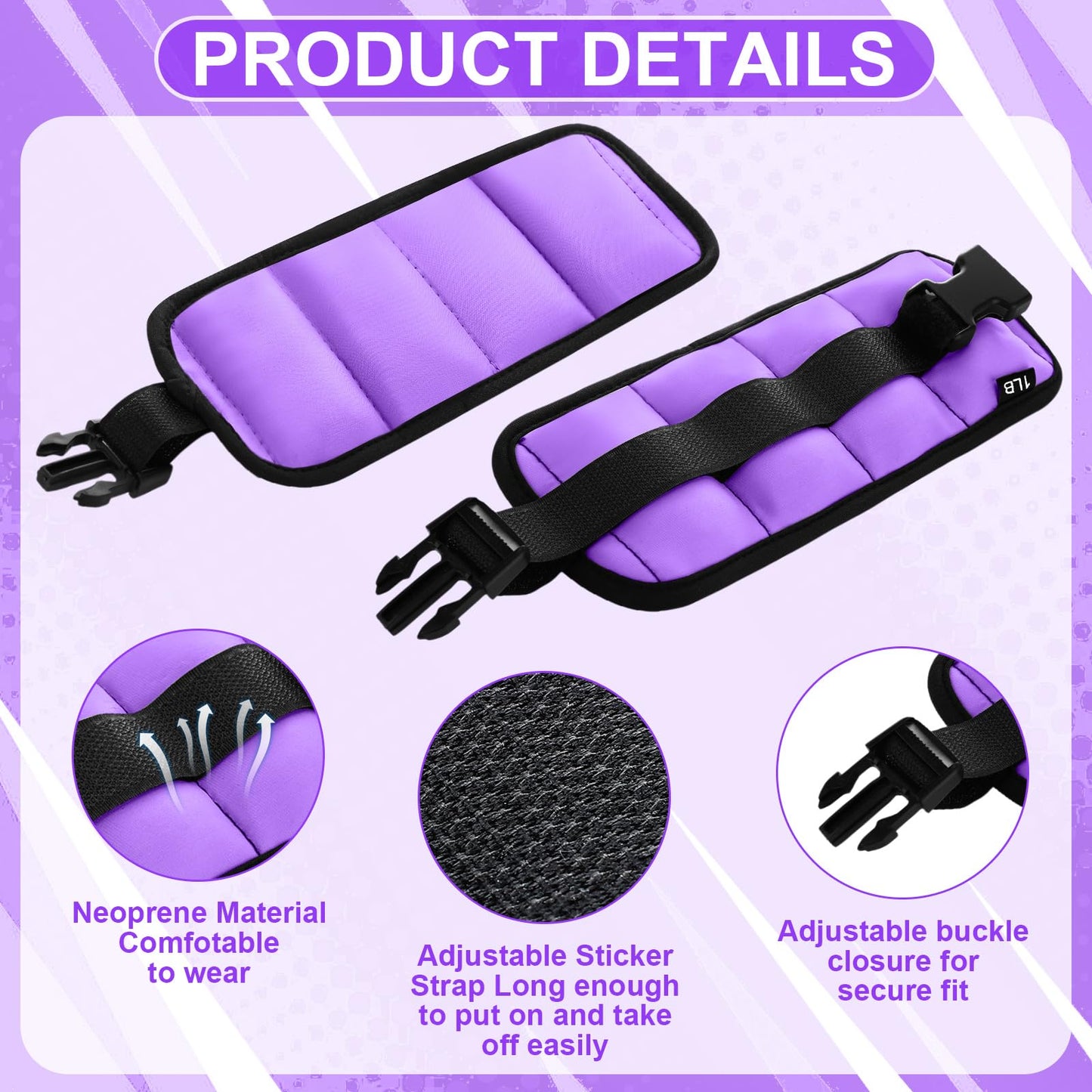 Hollowfly 6 Pcs Water Aerobics Equipment Set Full Body Pool Exercise Kit, 2 Aqua Dumbbells, 2 Adjustable 1lb Ankle/Wrist Weights, 2 Webbed Swim Gloves, Low Impact Aquatic Workout Gear(Purple)