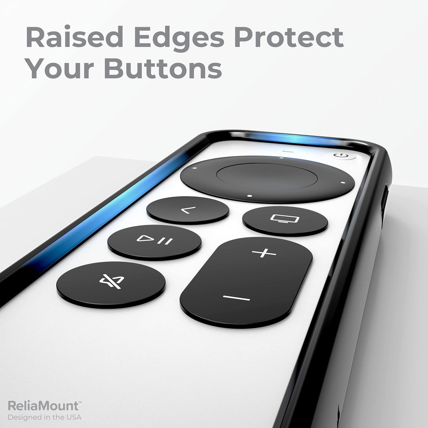 ReliaMount Case for Apple TV Remotes Premium Drop Protection and Comfortable to Hold Designed in USA (Premium Black