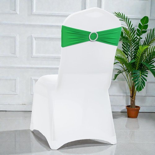 MDS Spandex Chair Sashes - Universal Fit Elastic Bands with Buckle for Weddings | Light Green, Pack of 100