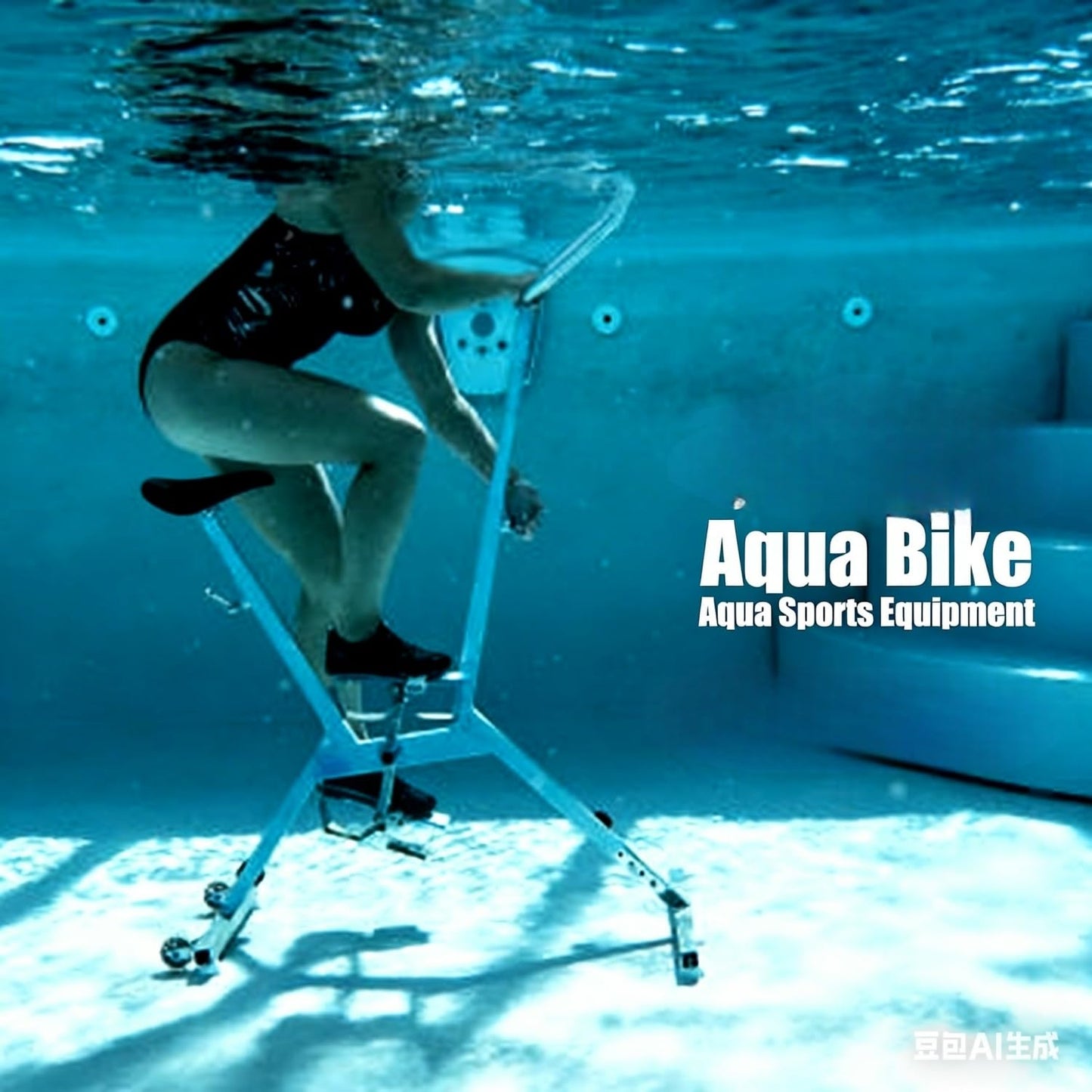 316L Stainless Steel Water Bike for Pool Exercise - Underwater Aquatic Fitness Equipment with Adjustable Resistance - Low Impact Swimming Pool Bicycle for Cardio Workout