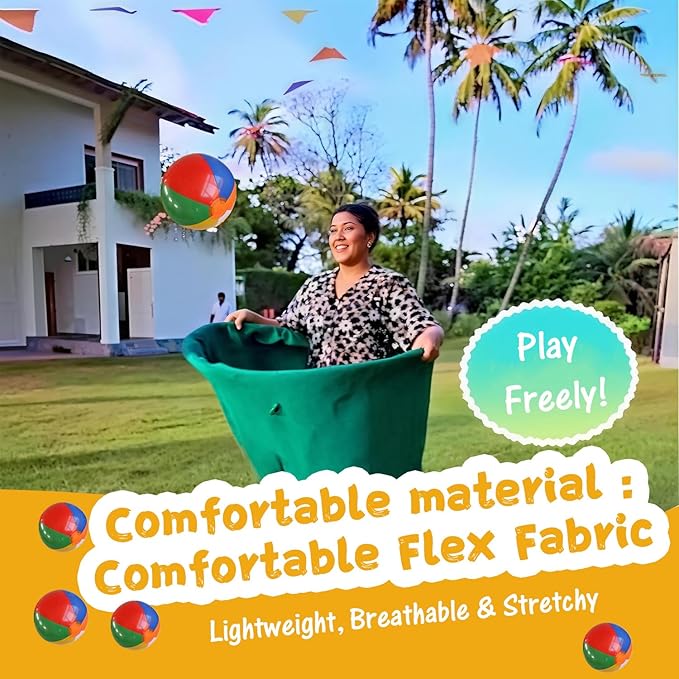 Granny Pants Yard Game, Granny Pants Outdoor Game - Oversized Giant Pants Game with Bouncy Balls & Pump, Backyard Parties, Field Day Fun for Adults & Kids