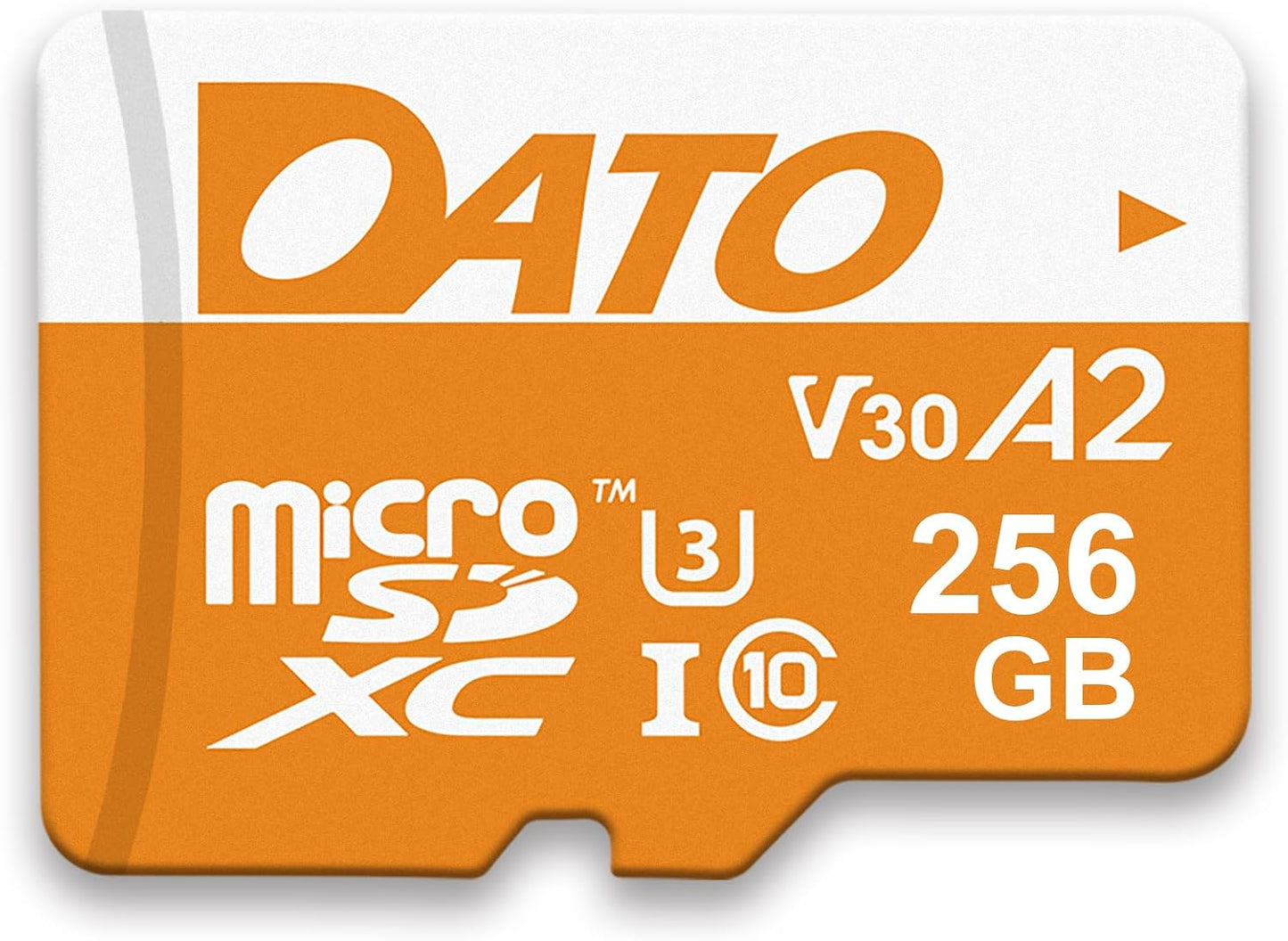 DATO 256GB C10, U3, V30, A2, 4K 160/150 Advance Plus microSDXC Memory Card w/Adapter, UHS-I, UHD, Up to MB/s