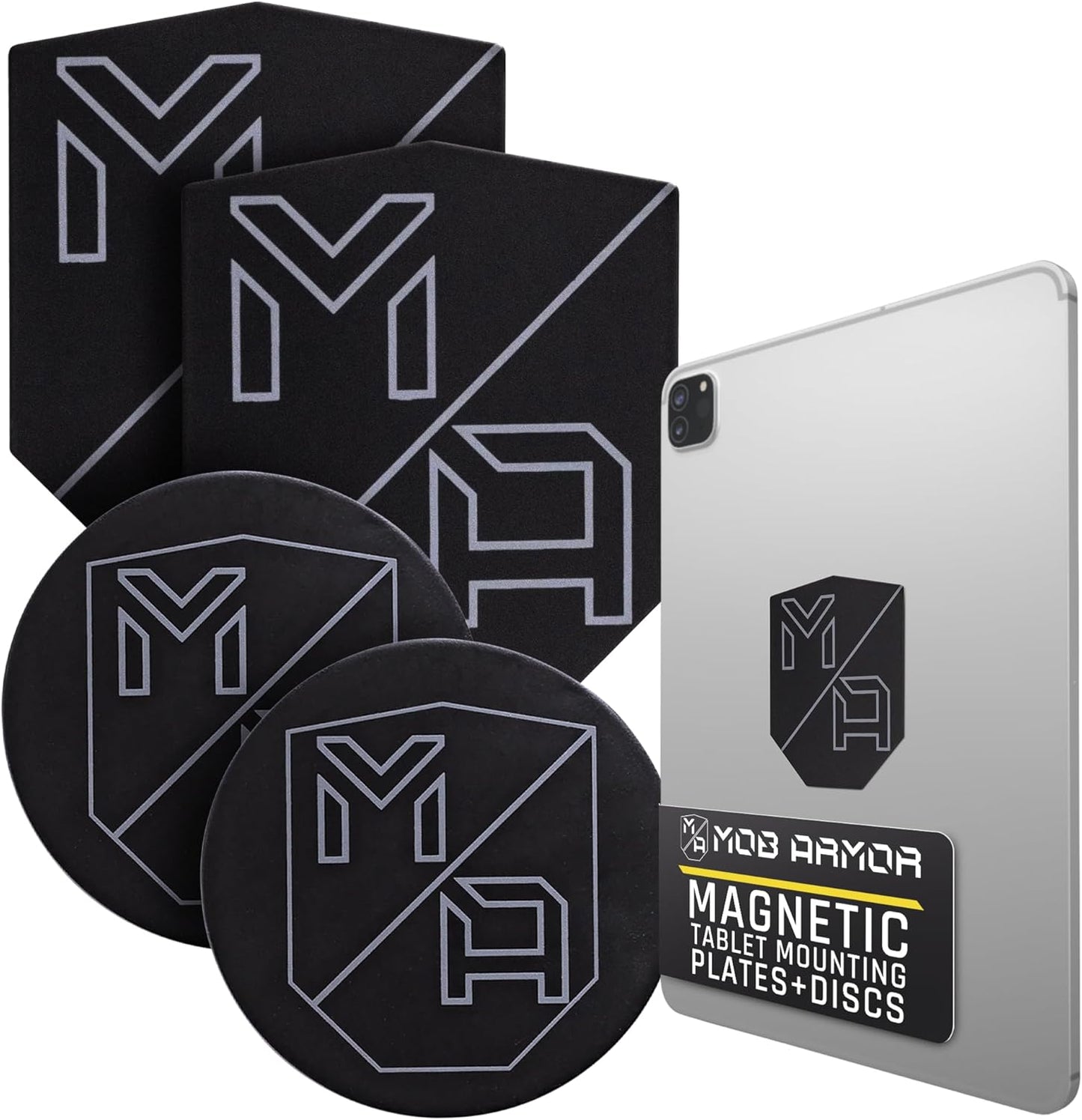 Mob Armor Pack 3M TabNetic Combo - Magnetic Tablet Mounting Solution with Heavy Duty Metal Plate, Adjustable Mounting