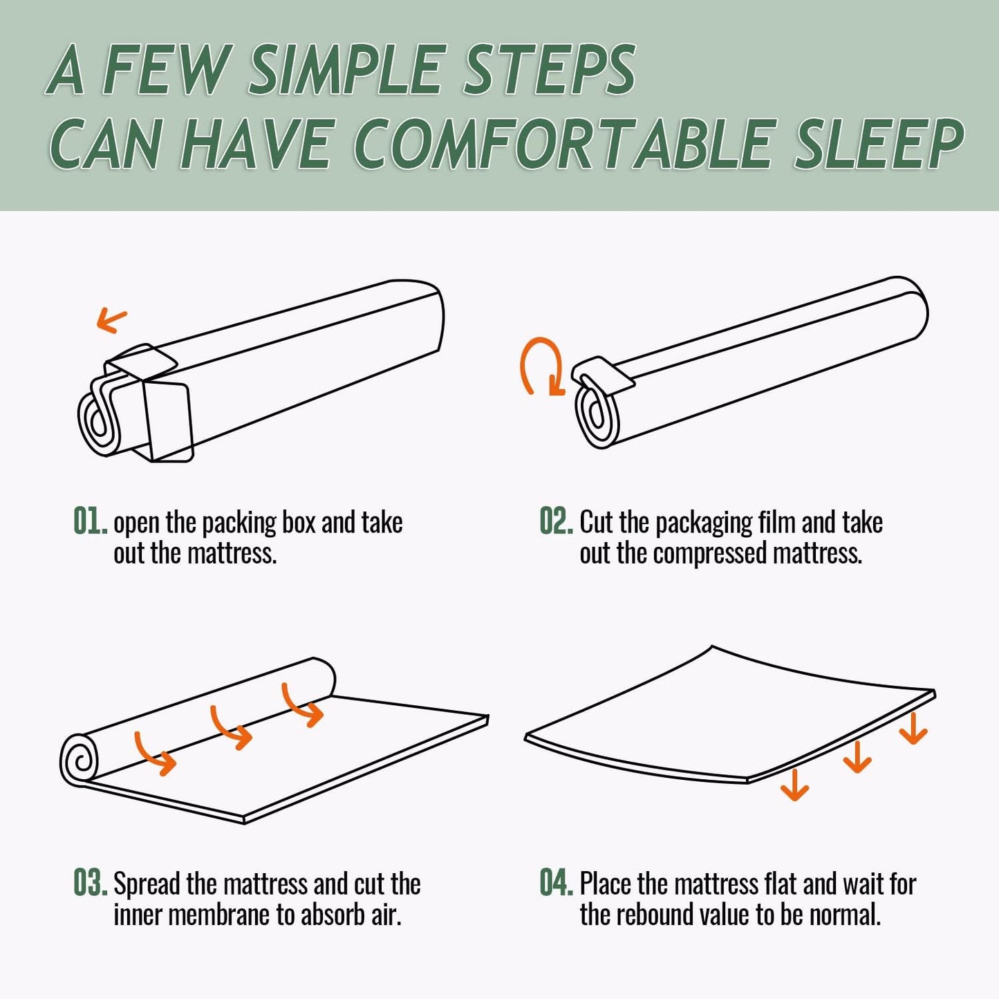 PayLessHere Twin Mattress - 10 Inch Green Tea Memory Foam, CertiPUR-US Certified, Medium-Firm, Removable Cover