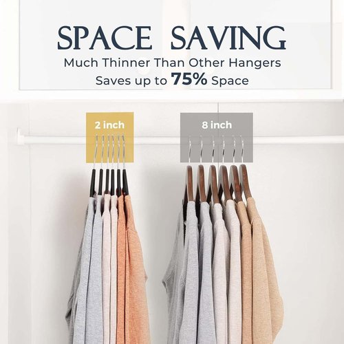HOUSE DAY Velvet Hangers - 60 Pack with Pants Organizer - Premium Black Storage Solution